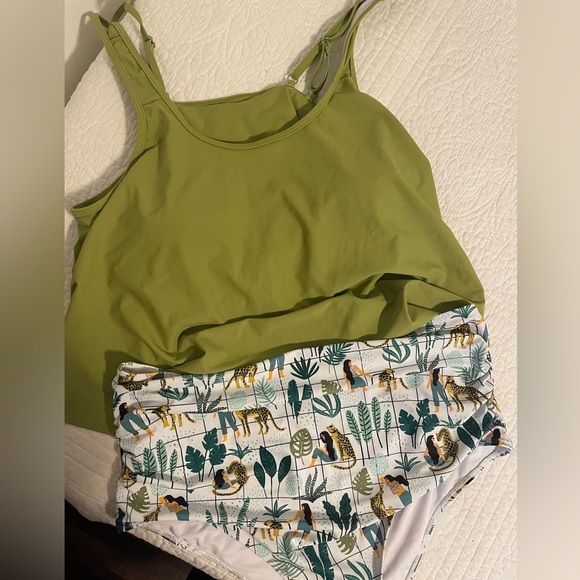 Jungle Print High Waist Swim - Picture 1 of 8
